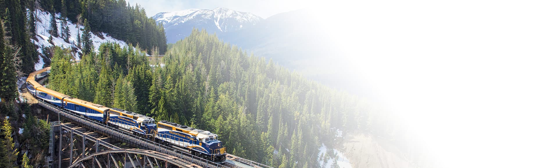 Journey on the Rocky Mountaineer  through the rugged terrain of the Canadian Rockies with a pre or post cruise land program to the Great Land.