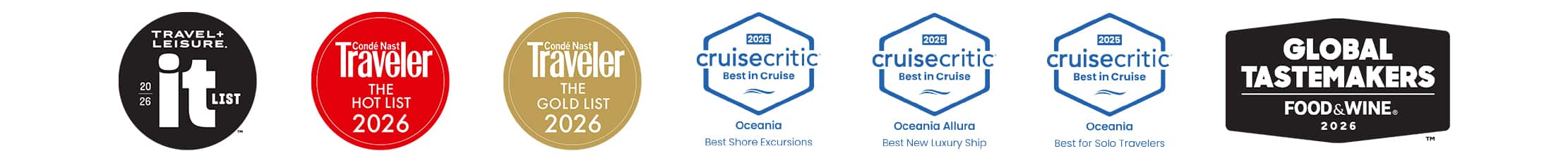 Oceania Cruises awards and recognition