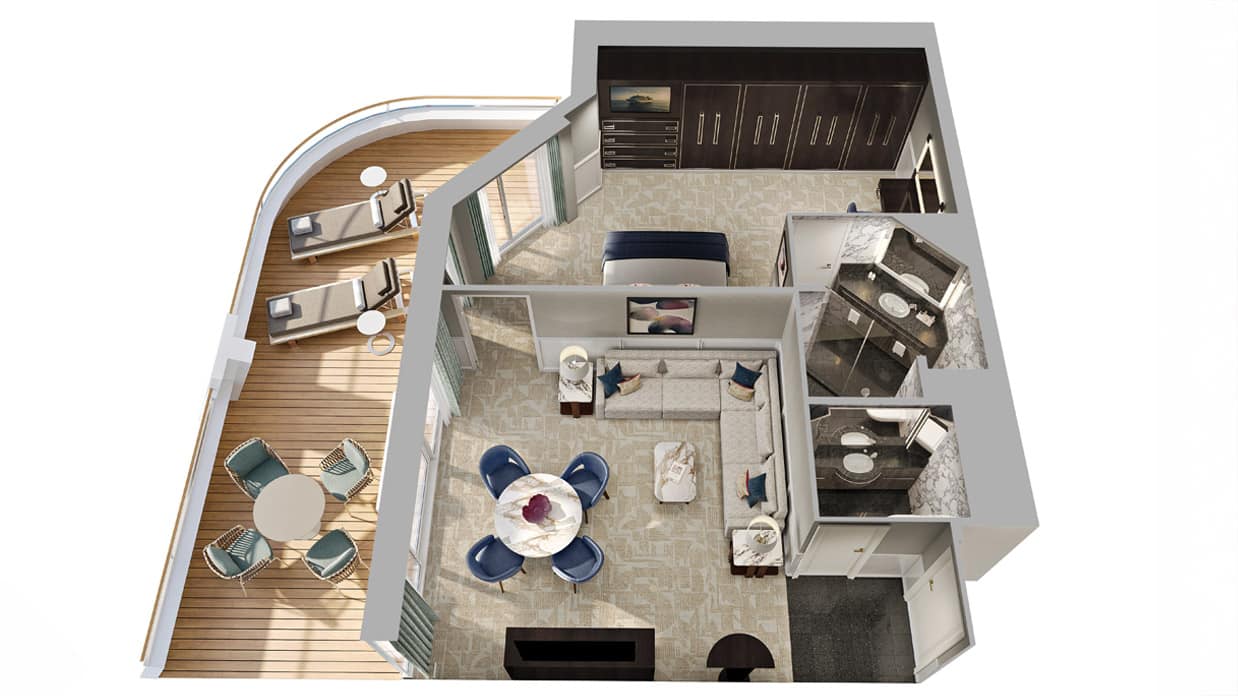Oceania Aurelia Owner Suite Schematic