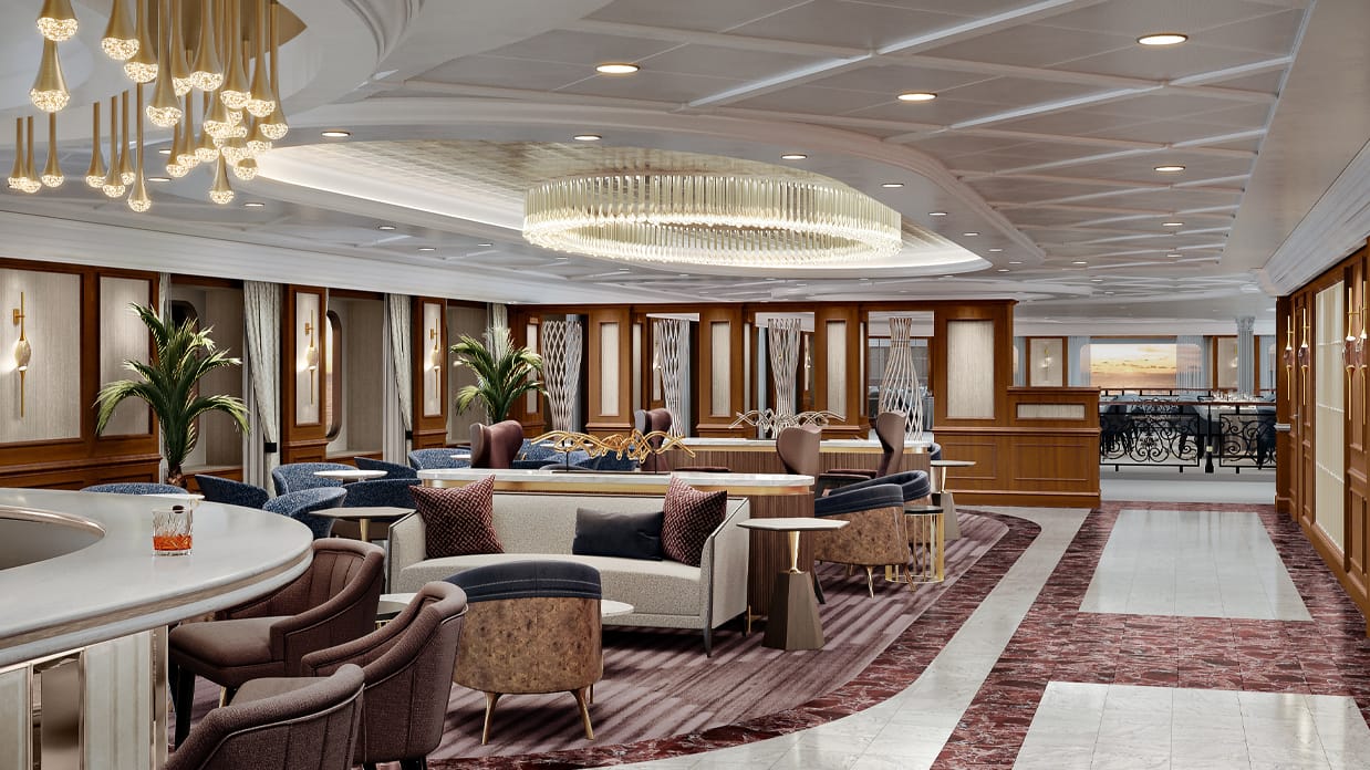 Founders Bar onboard Oceania Aurelia