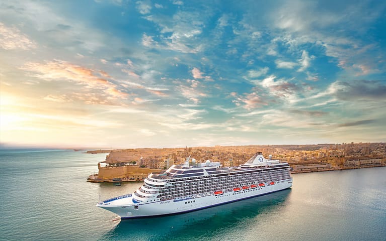 Oceania Riviera Ship in Port, Malta