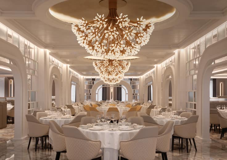 Oceania Vista's Grand Dining Room serving a gluten free menu